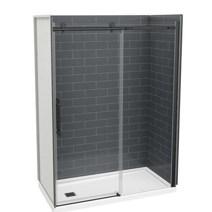 Odyssey SC 57-59 ½ x 78in. 8 mm Sliding Shower Door for Alcove Installation with Clear glass in Matte Black - Plumbing Market