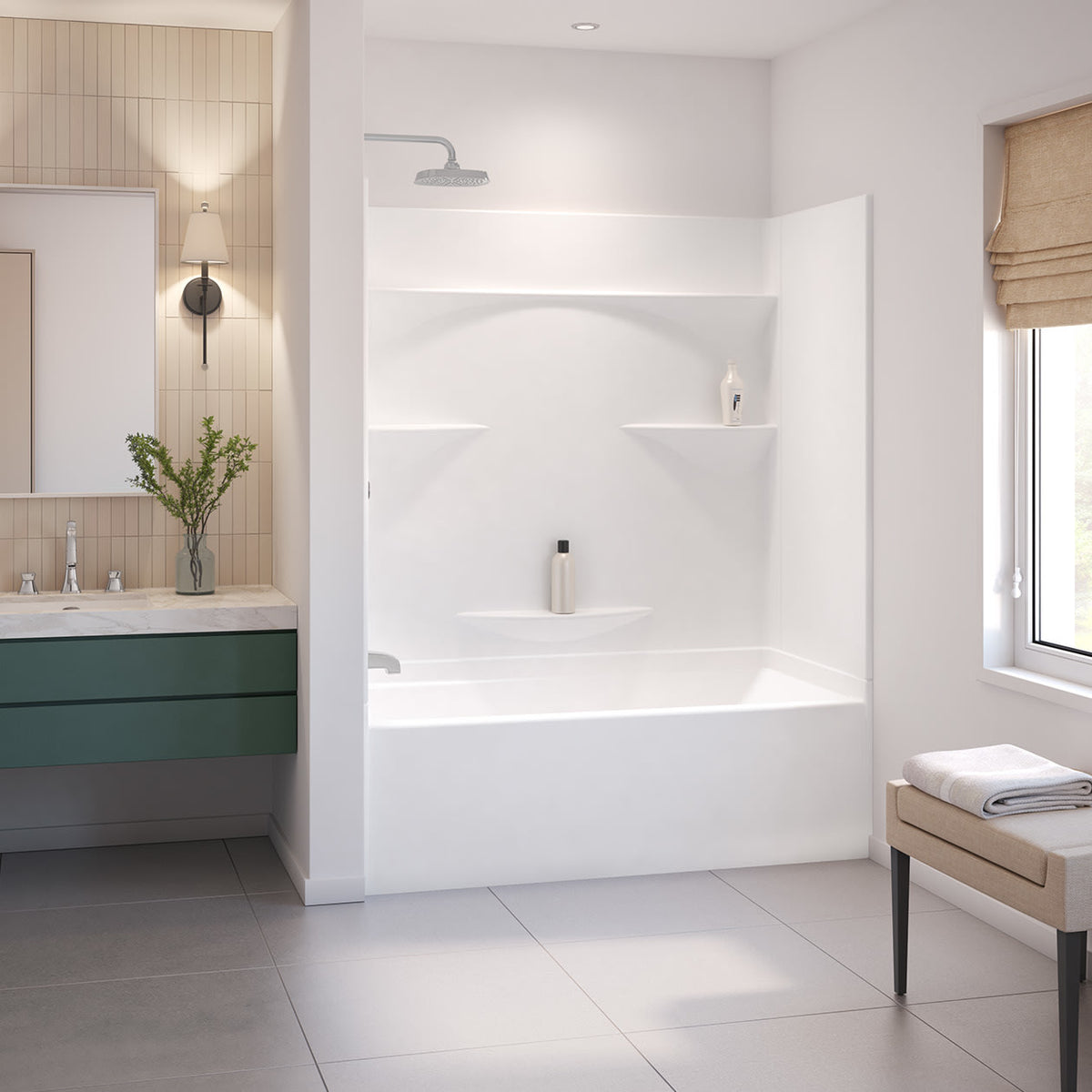 Maax Olio 6030 AcrylX Alcove Bathtub in White - image 2