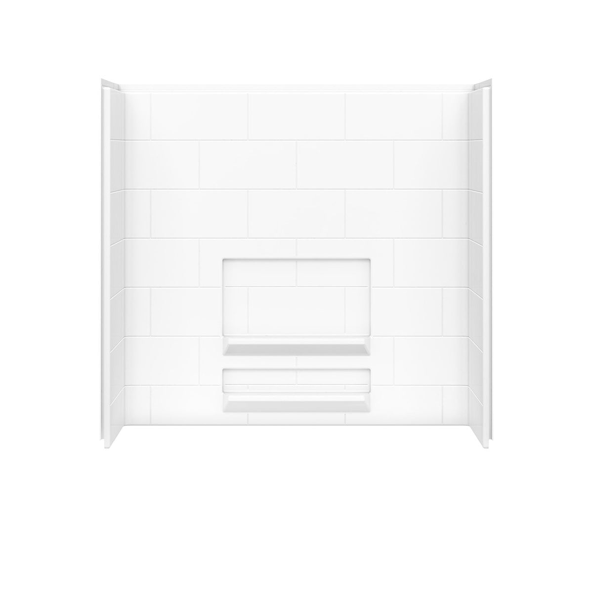 Maax Olio Tile 60 x 30 AcrylX Direct-to-Stud Three-Piece Wall Kit in White