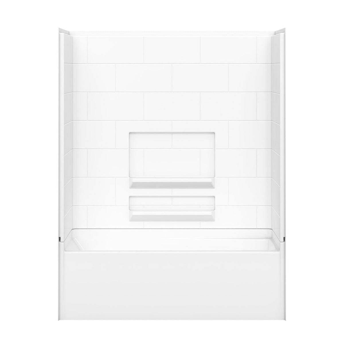 Maax Olio Tile 60 x 30 AcrylX Direct-to-Stud Three-Piece Wall Kit in White - image 5