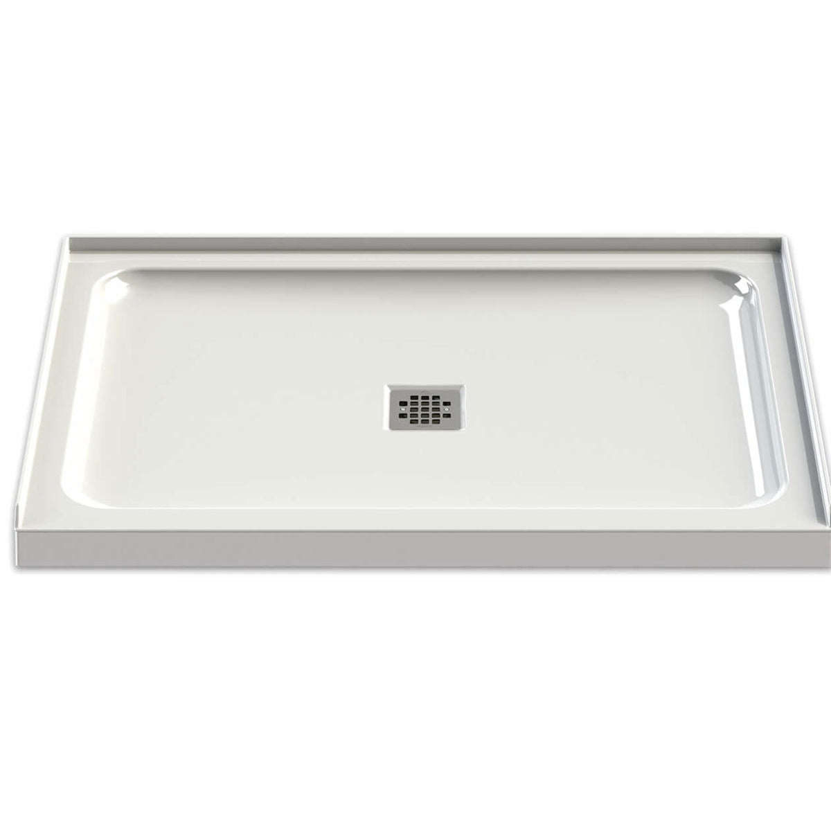 Maax Olympia Square 4832 Acrylic Alcove or Corner Shower Base in White with Center Drain - image 3