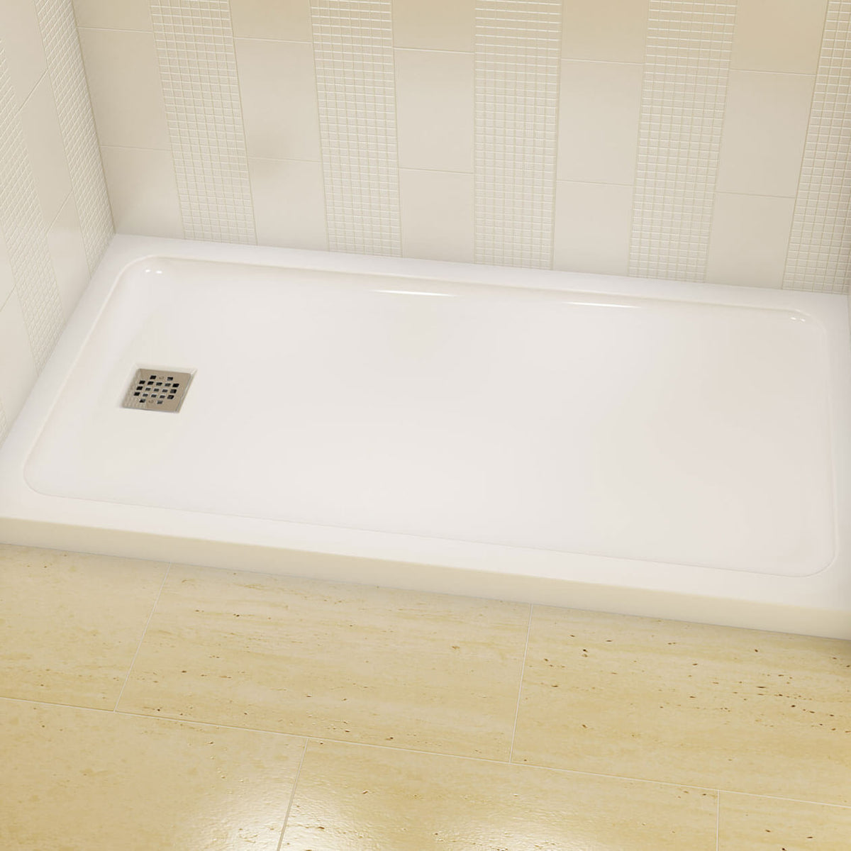 Maax Olympia Square 6032 Acrylic Alcove or Corner Shower Base in White - image 2