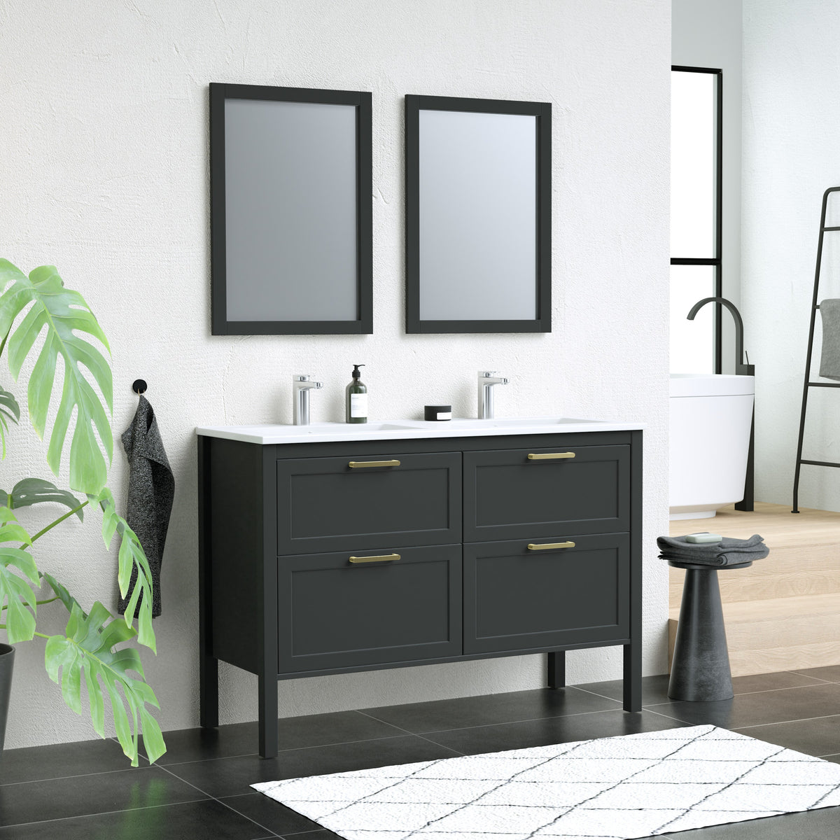 Maax Opaline 48 in Freestanding Double Sink Vanity with Matching Mirror in Light Oak - image 24