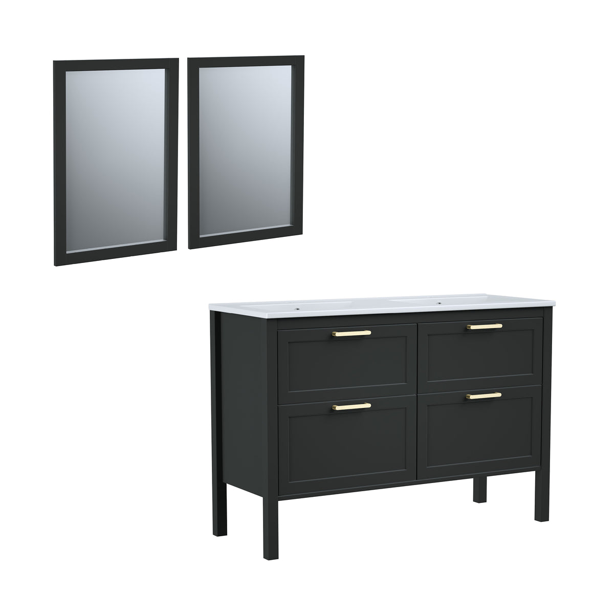 Maax Opaline 48 in Freestanding Double Sink Vanity with Matching Mirror in Light Oak - image 25