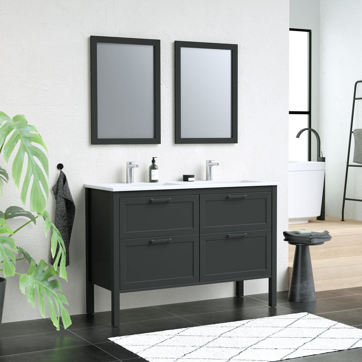 Maax Opaline 48 in Freestanding Double Sink Vanity with Matching Mirror in Light Oak - image 27