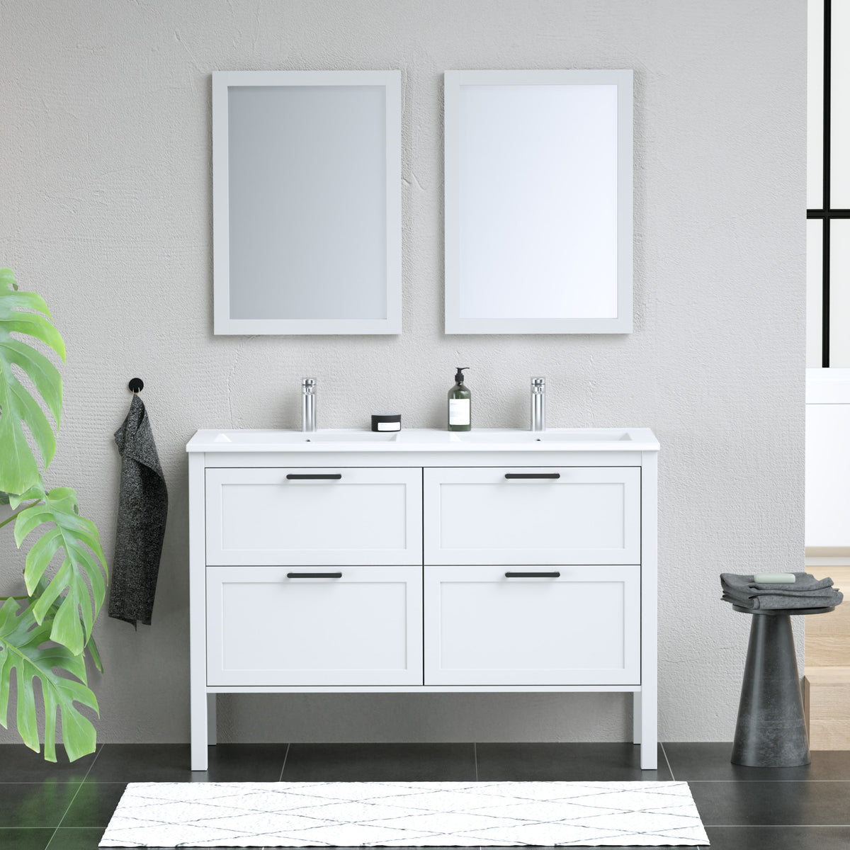 Maax Opaline 48 in Freestanding Double Sink Vanity with Matching Mirror in Light Oak - image 4