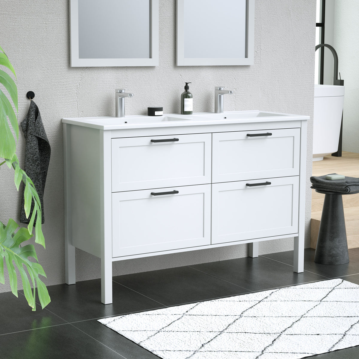 Maax Opaline 48 in Freestanding Double Sink Vanity with Matching Mirror in Light Oak - image 5