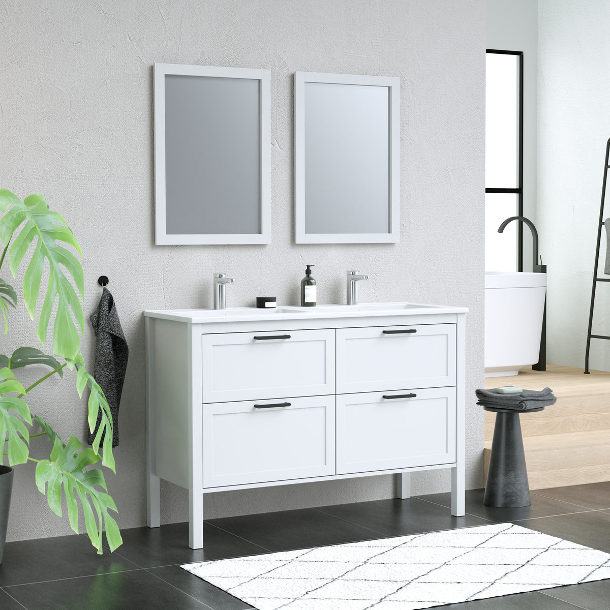 Maax Opaline 48 in Freestanding Double Sink Vanity with Matching Mirror in Light Oak - image 6