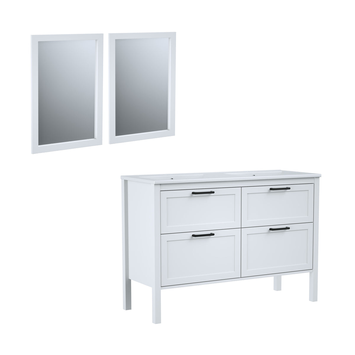 Maax Opaline 48 in Freestanding Double Sink Vanity with Matching Mirror in Light Oak - image 7