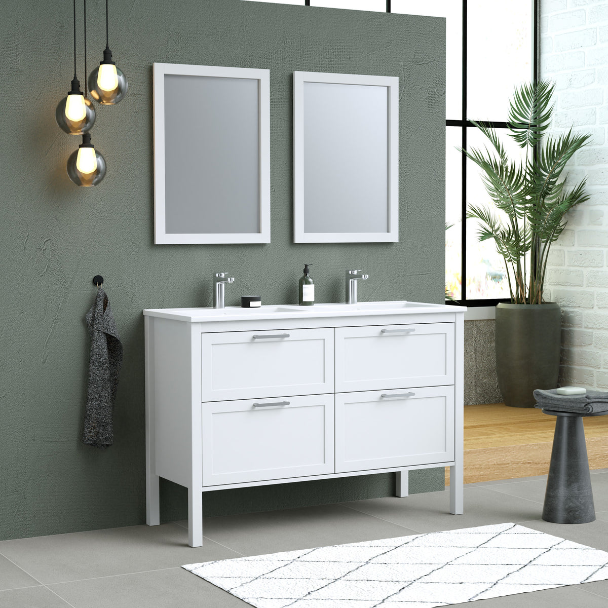 Maax Opaline 48 in Freestanding Double Sink Vanity with Matching Mirror in Light Oak - image 8