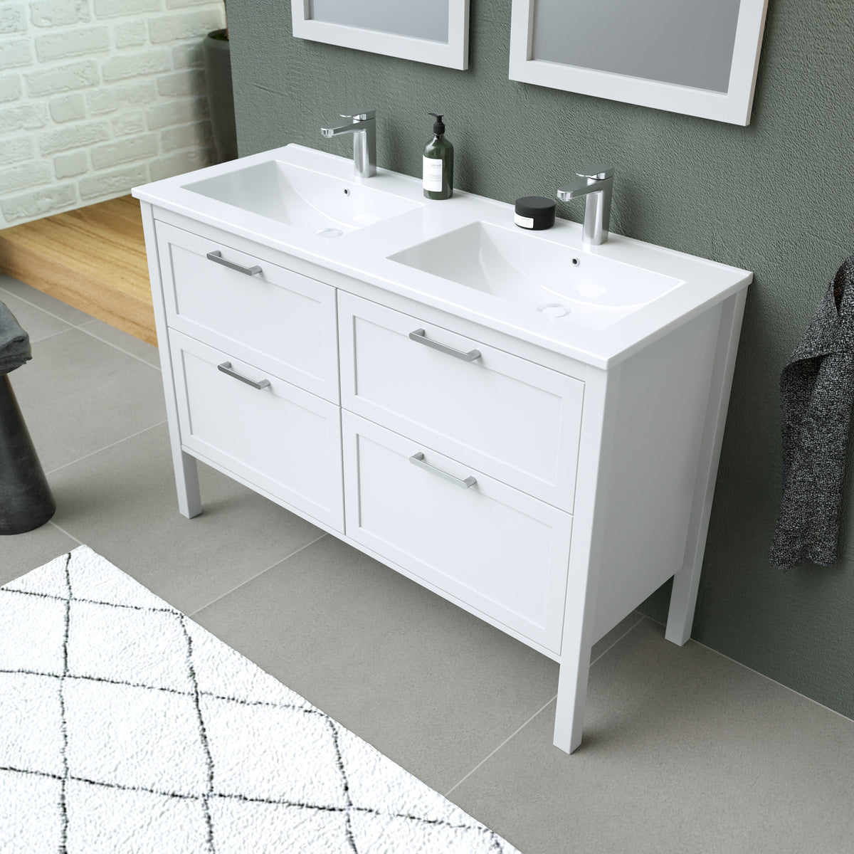 Maax Opaline 48 in Freestanding Double Sink Vanity with Matching Mirror in Light Oak - image 9