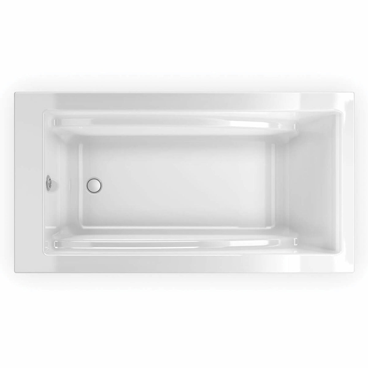Maax Optik 6032 F Acrylic Freestanding End Drain Bathtub in White with Thunder Grey Skirt - image 4