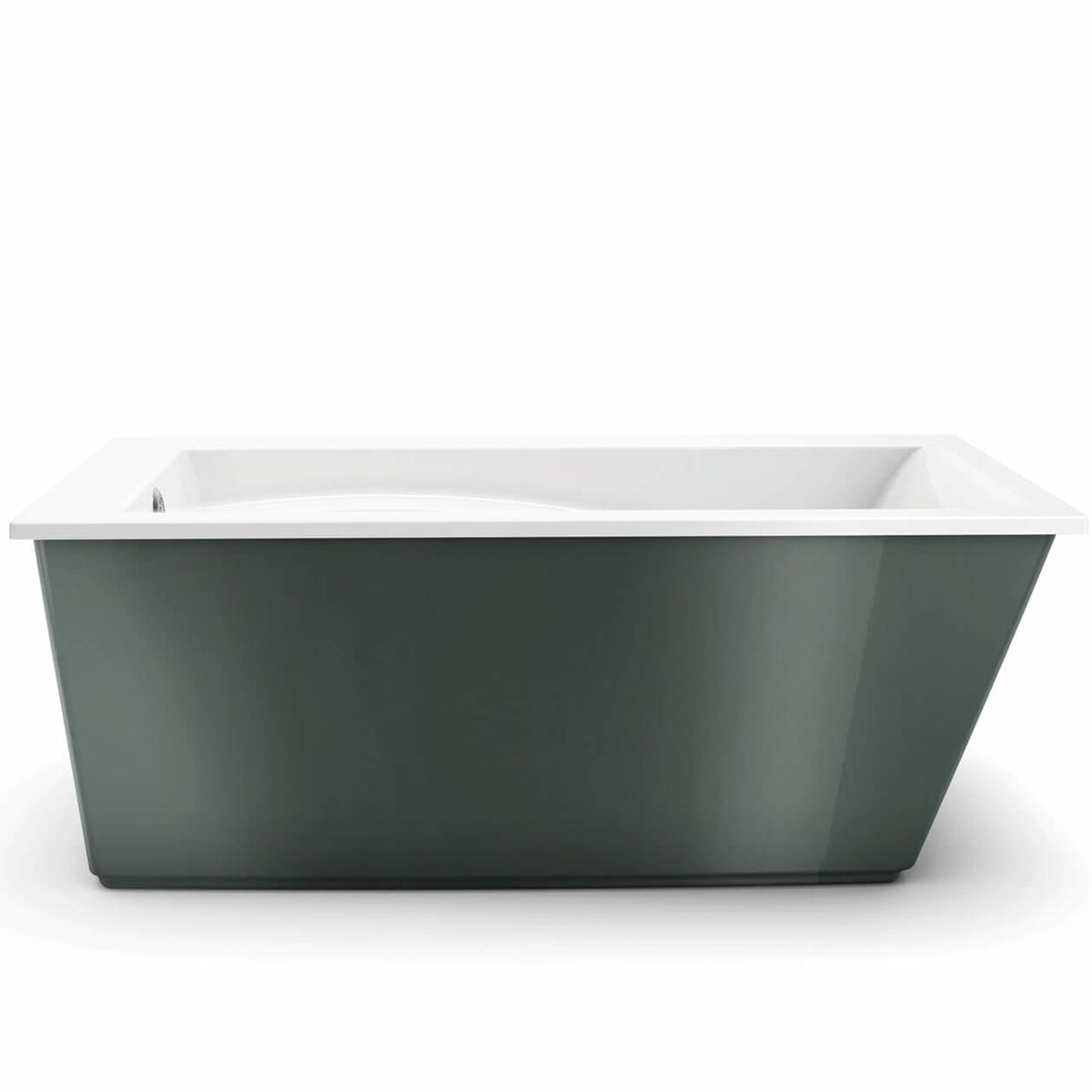 Maax Optik 6032 F Acrylic Freestanding End Drain Bathtub in White with Thunder Grey Skirt - image 9