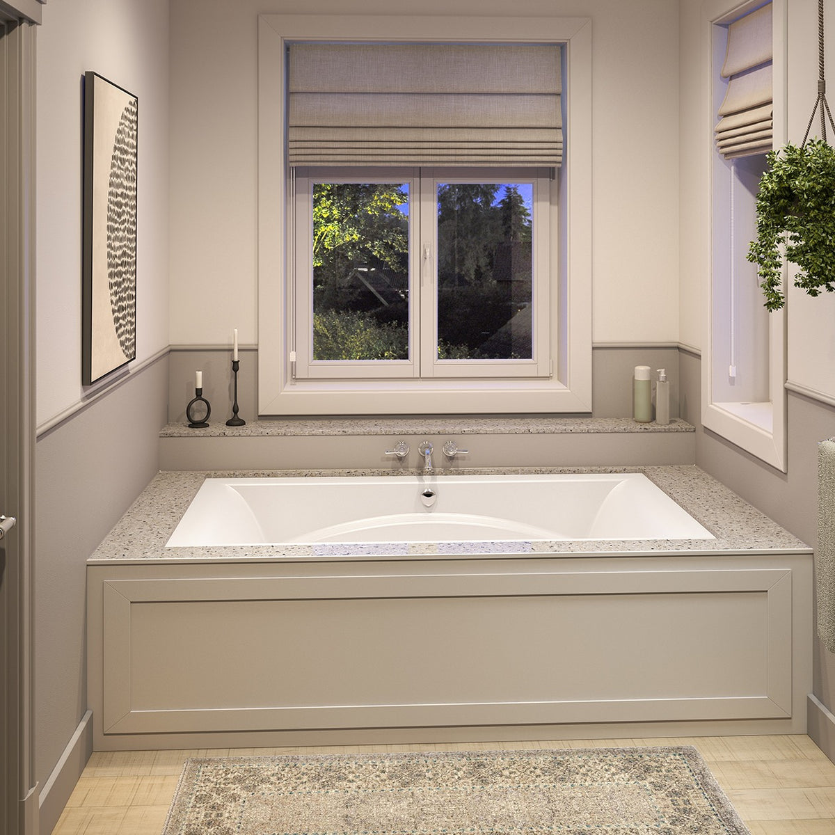 Maax Optik 7242 Acrylic Undermount Center Drain Combined & Bathtub in White