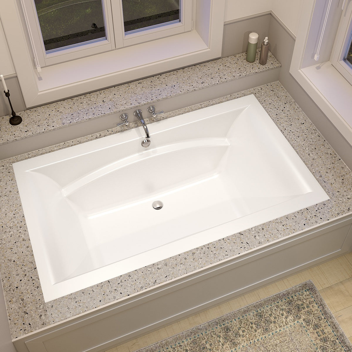 Maax Optik 7242 Acrylic Undermount Center Drain Combined & Bathtub in White - image 2
