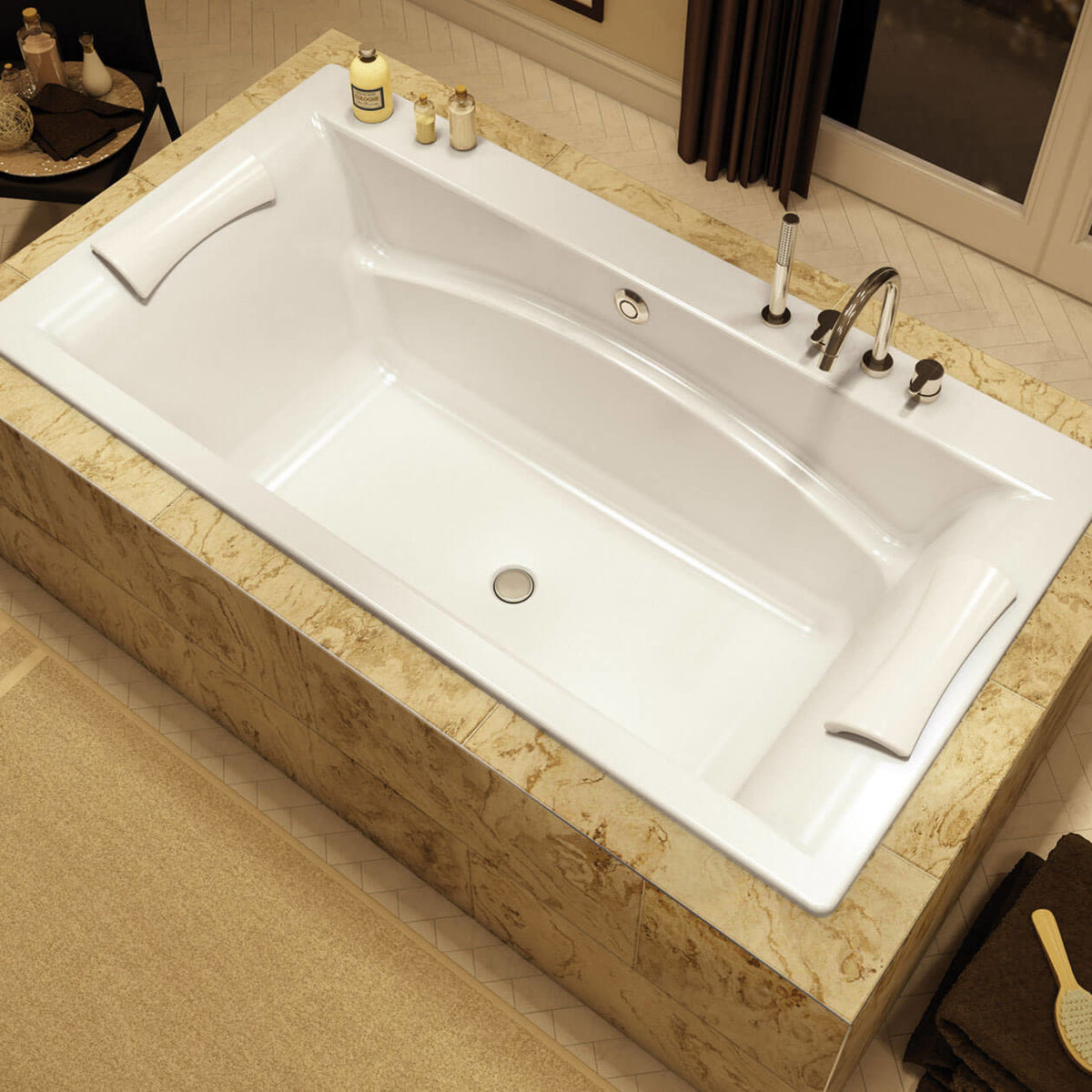Maax Optik C 66 x 36 Acrylic Drop-in Center Drain Combined & Bathtub in White