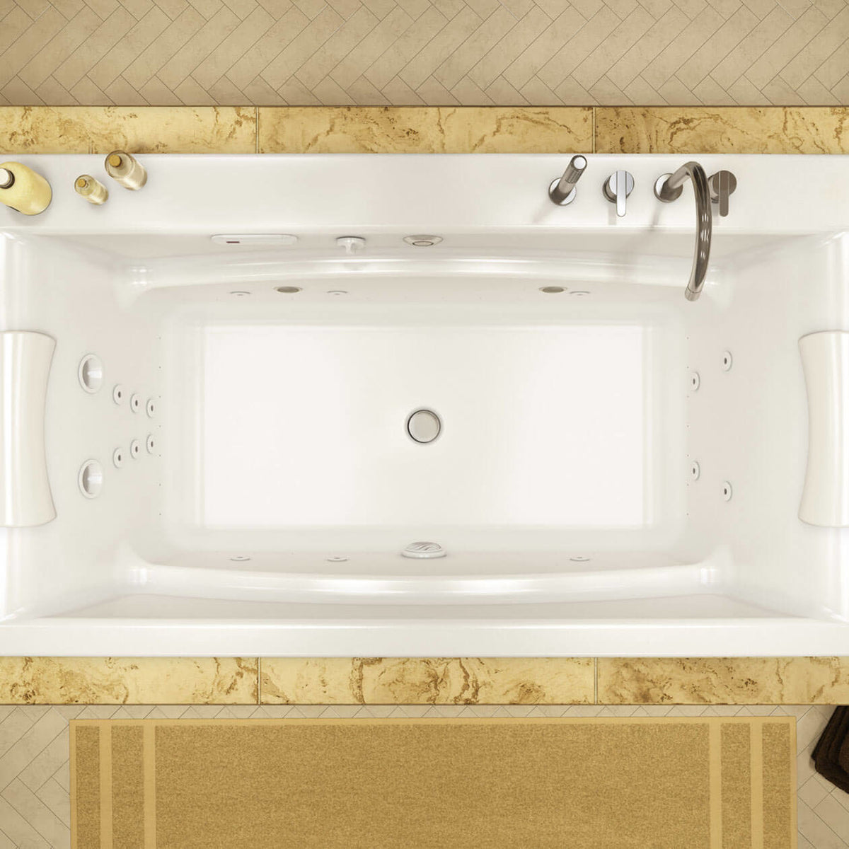 Maax Optik C 66 x 36 Acrylic Drop-in Center Drain Combined & Bathtub in White - image 2