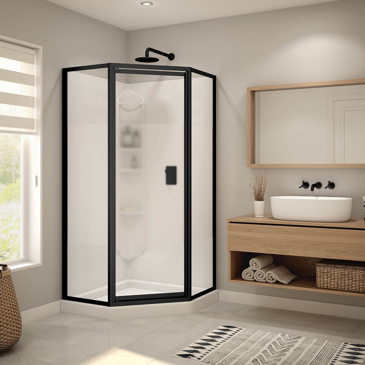 Maax Orchid 38 x 38 Polystyrene Center Drain Shower Kit in White - image 3