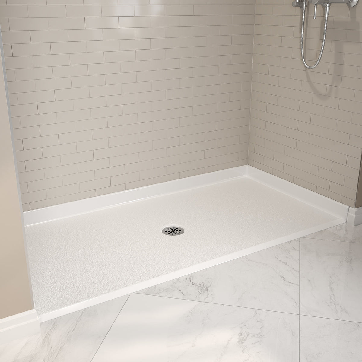 Maax Outlook Base 6238 AcrylX Alcove Shower Base with Center Drain in White - image 2