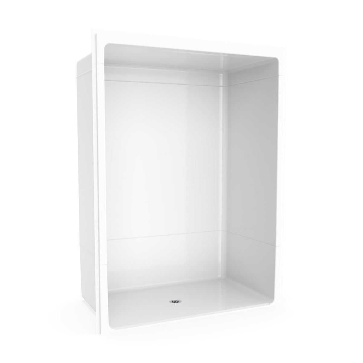 Maax Outlook BFS-6036A - CSA Compliant Acrylic Alcove Center Drain Vertical Threshold One-Piece Shower in White with Right Grab Bars - image 22