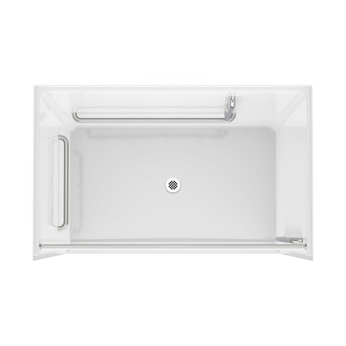 Maax Outlook BFS-6036F - ADA/ANSI Compliant AcrylX Alcove Center Drain Shower in White with Right L-Shaped Naugahyde Seat - image 10