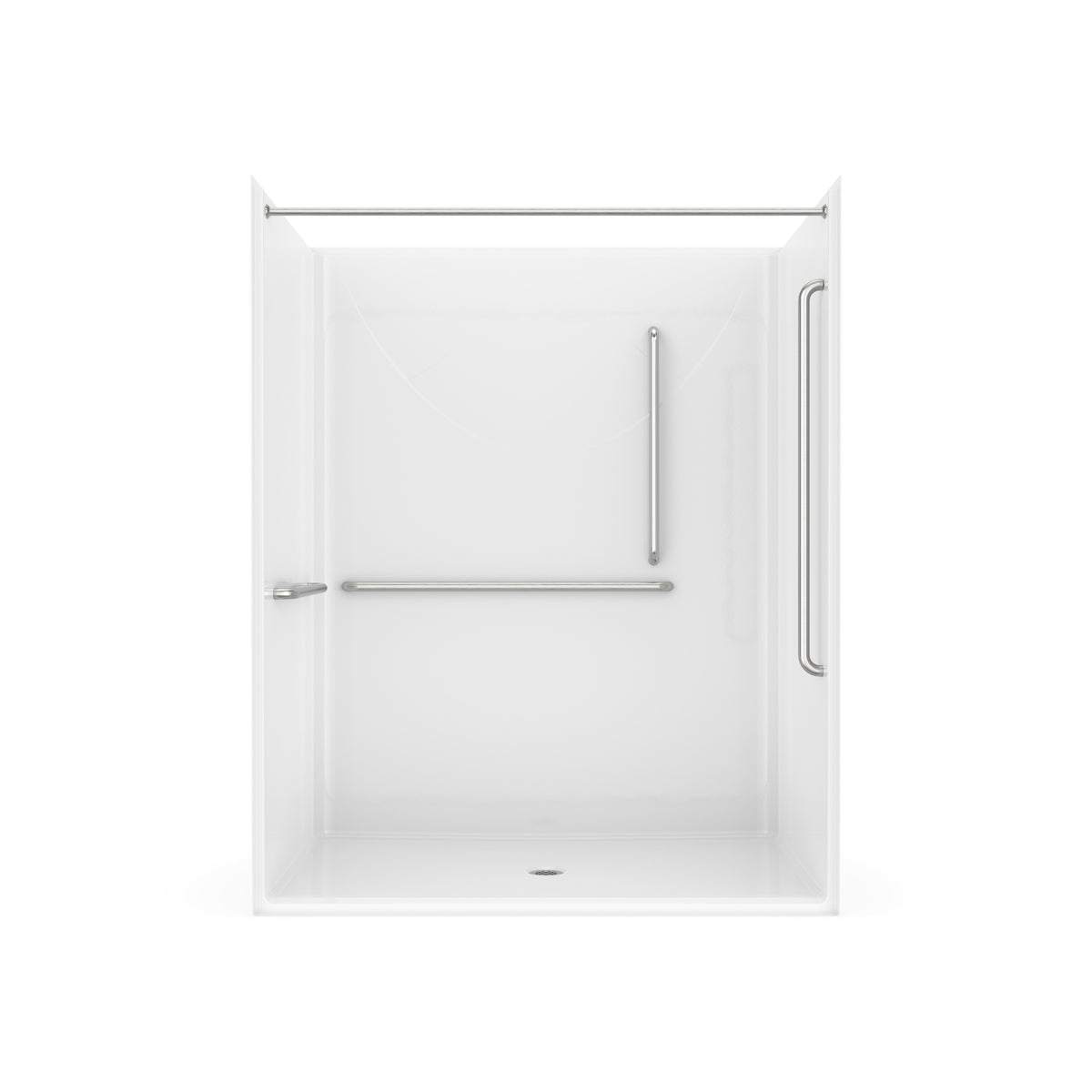 Maax Outlook BFS-6036F - ADA/ANSI Compliant AcrylX Alcove Center Drain Shower in White with Right L-Shaped Naugahyde Seat - image 9