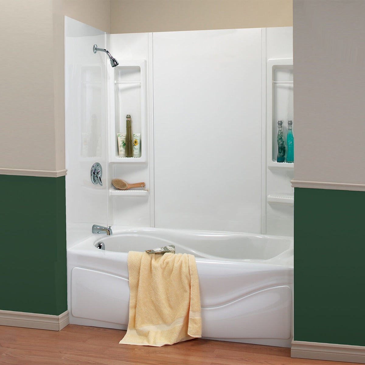 Maax Panama 59 Polystyrene Glue up Five-Piece Tub Wall Surround in White