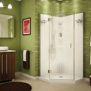 Maax Papaya 36 x 36 Polystyrene Center Drain Shower Kit in White with Clear glass in Chrome