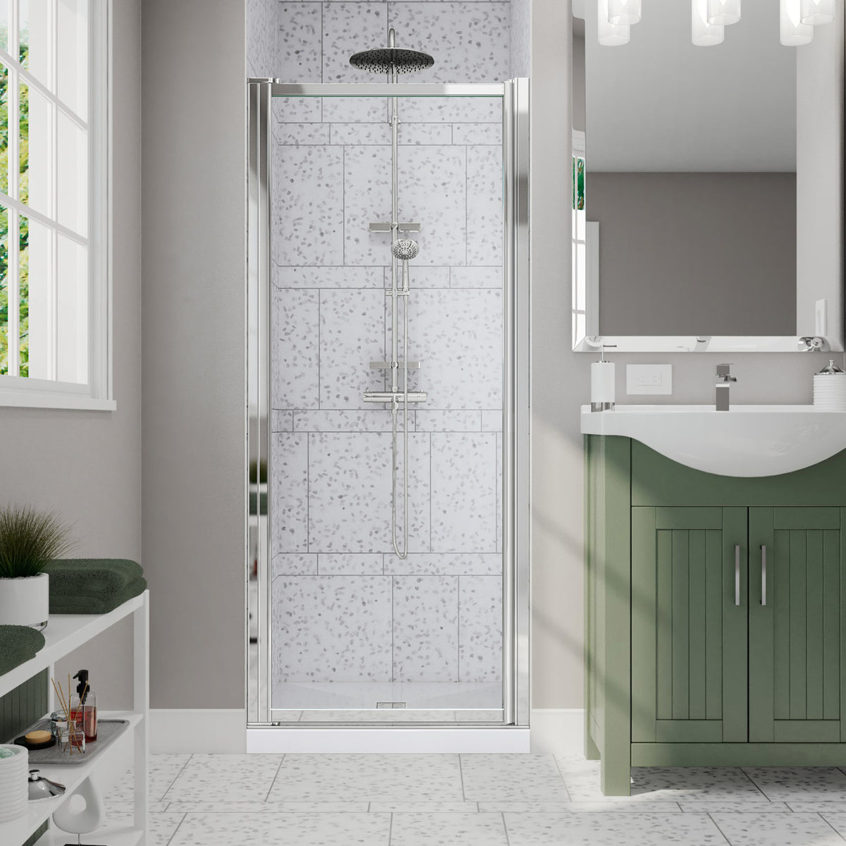 Maax Pivolok 23-24 ¾ x 64 ½ in Pivot Shower Door for Alcove Installation