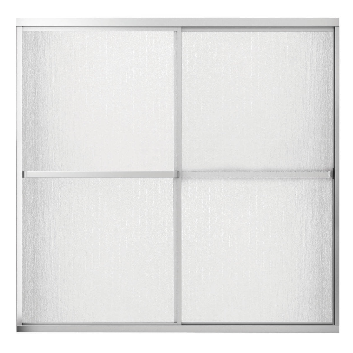 Maax Polar 54-59 1/2 x 57 1/2 in Bypass Tub Door for Alcove Installation with Raindrop glass in Chrome - image 3