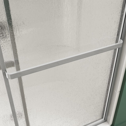 Polar 54-59 ½ in. x 68 in. Bypass Shower Door for Alcove Installation with Raindrop glass in Chrome - Plumbing Market