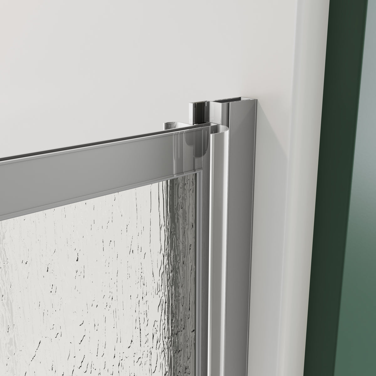 Maax Polar Pivot 33-34 ¾ in x 64 ½ in Pivot Shower Door for Alcove Installation with Raindrop glass in Chrome - image 3