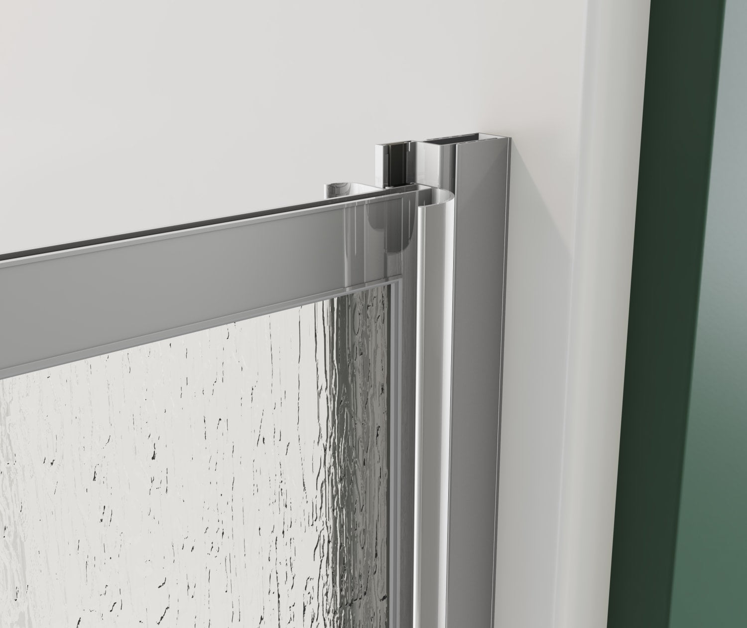 Polar Pivot 29-30 ¾ in. x 64 ½ in. Pivot Shower Door for Alcove Installation with Raindrop glass in Chrome - Plumbing Market