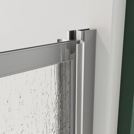 Polar Pivot 31-32 ¾ in. x 64 ½ in. Pivot Shower Door for Alcove Installation with Raindrop glass in Chrome - Plumbing Market