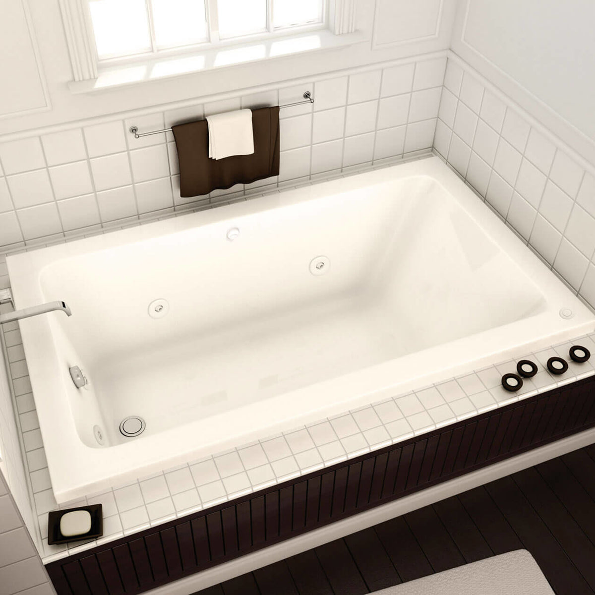 Maax Pose 6030 Acrylic Drop-in End Drain Bathtub in White - image 2