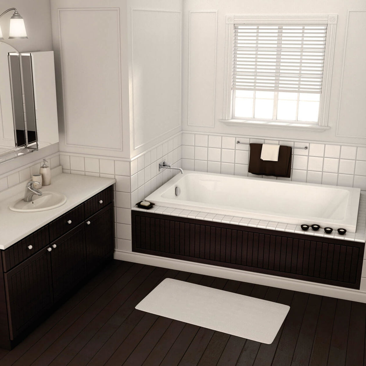 Maax Pose 7236 Acrylic Drop-in End Drain Bathtub in White