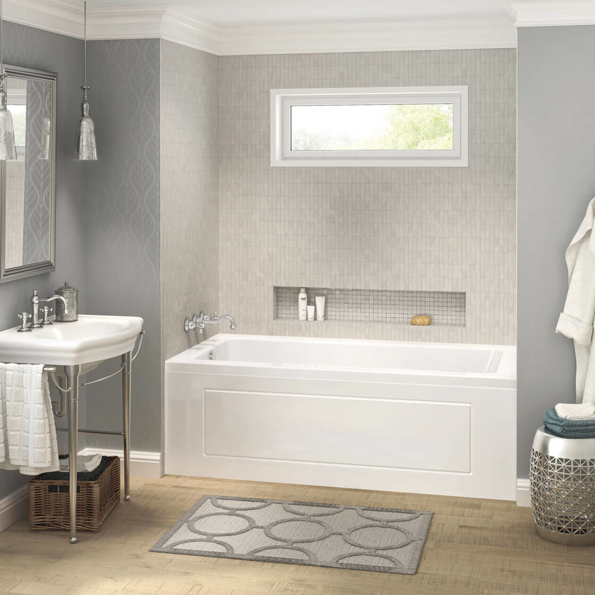Maax Pose 7236 IF Acrylic Alcove Bathtub in White - image 4