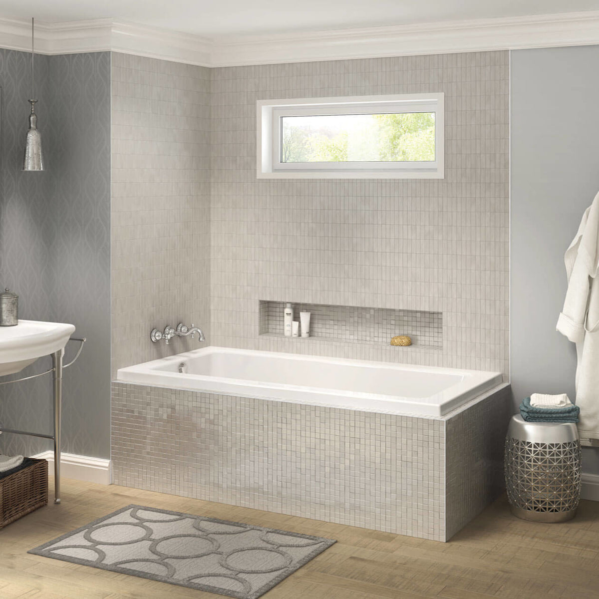 Maax Pose Acrylic Corner Left Bathtub in White