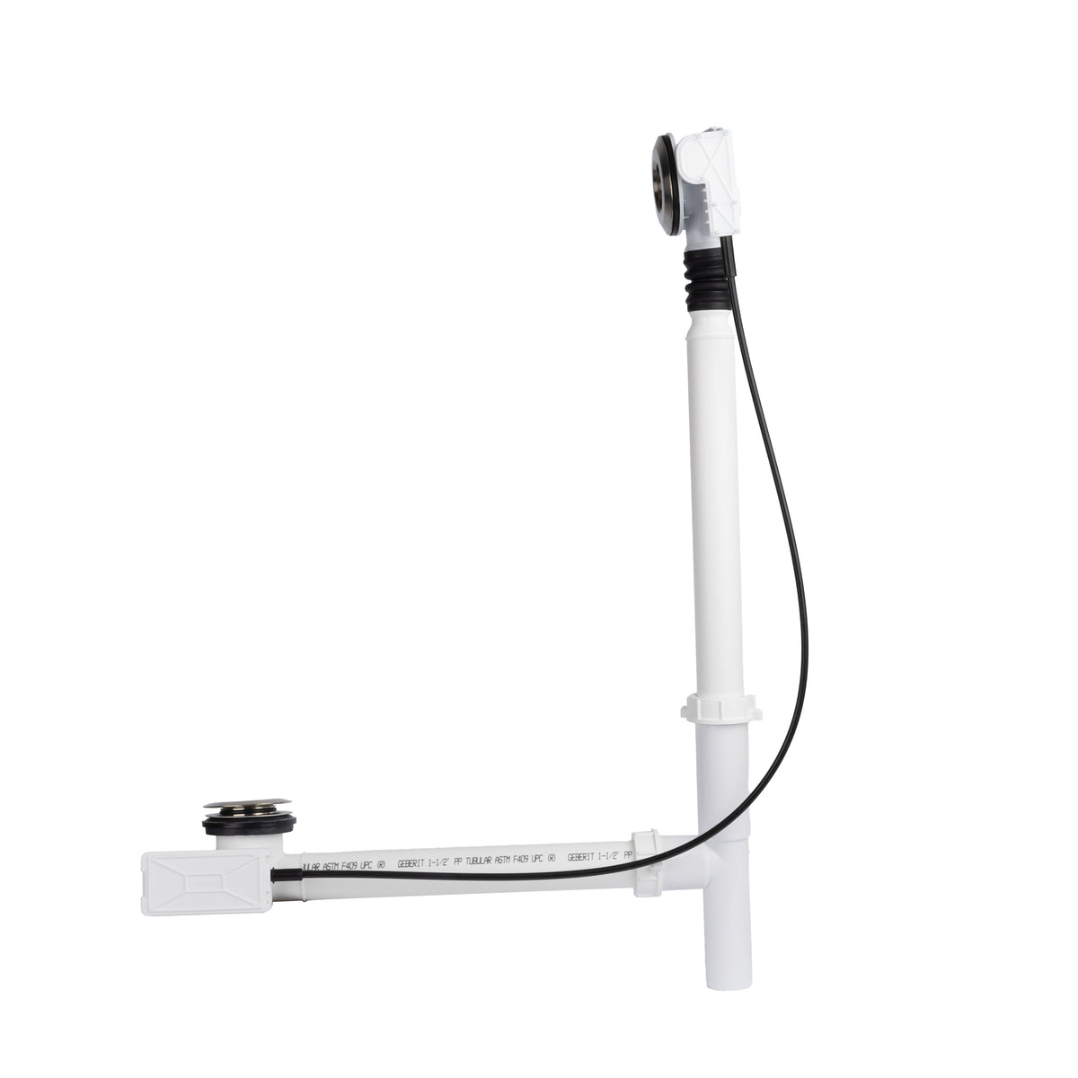 Maax Push Button Cable-Operated Waste and Overflow with Flexible Neck, 33 in Cable, Complete Kit - image 2