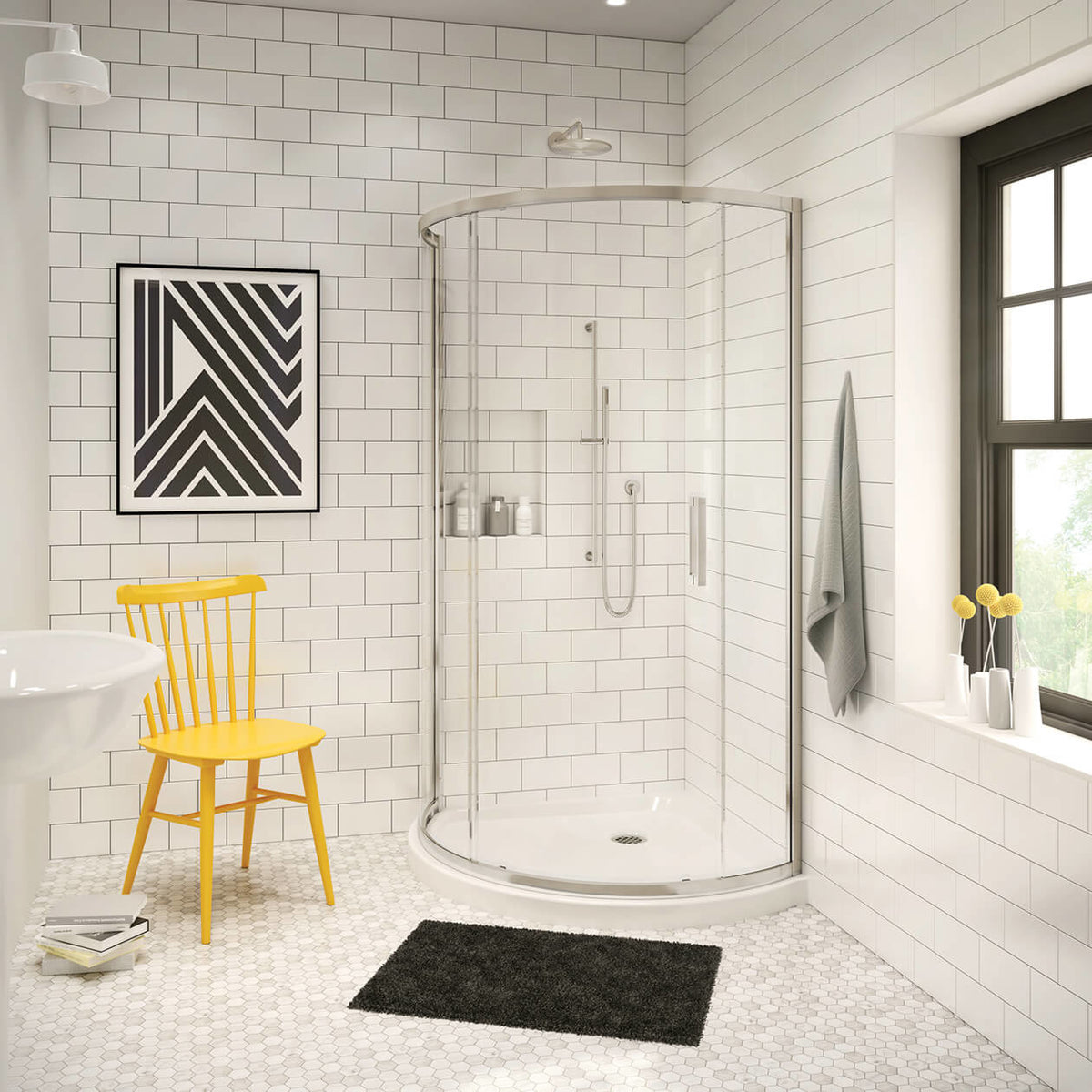 Maax Radia Round 36 x 36 x 71 ½ in 6 mm Sliding Shower Door for Corner Installation - image 4