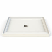 Maax Rectangular Base 4234 Acrylic Alcove or Corner Shower Base with Center Drain in White