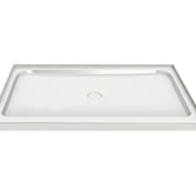 Maax Rectangular Base 4834 3 in Acrylic Alcove Shower Base with Center Drain in White
