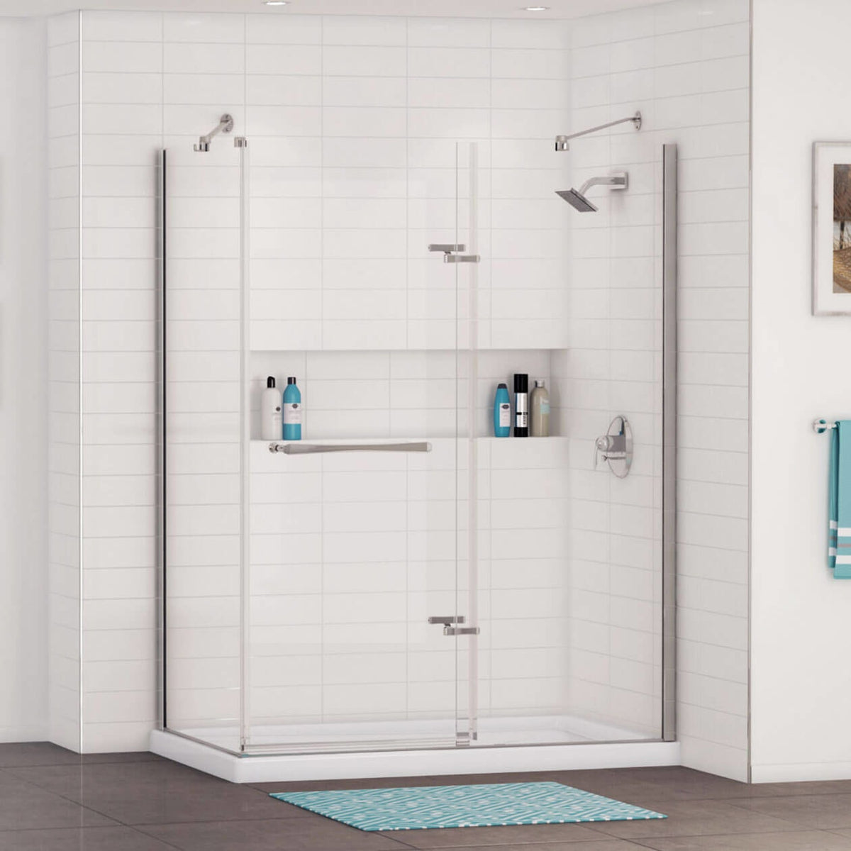 Maax Rectangular Base 6036 3 in Acrylic Corner Left or Right Shower Base in White