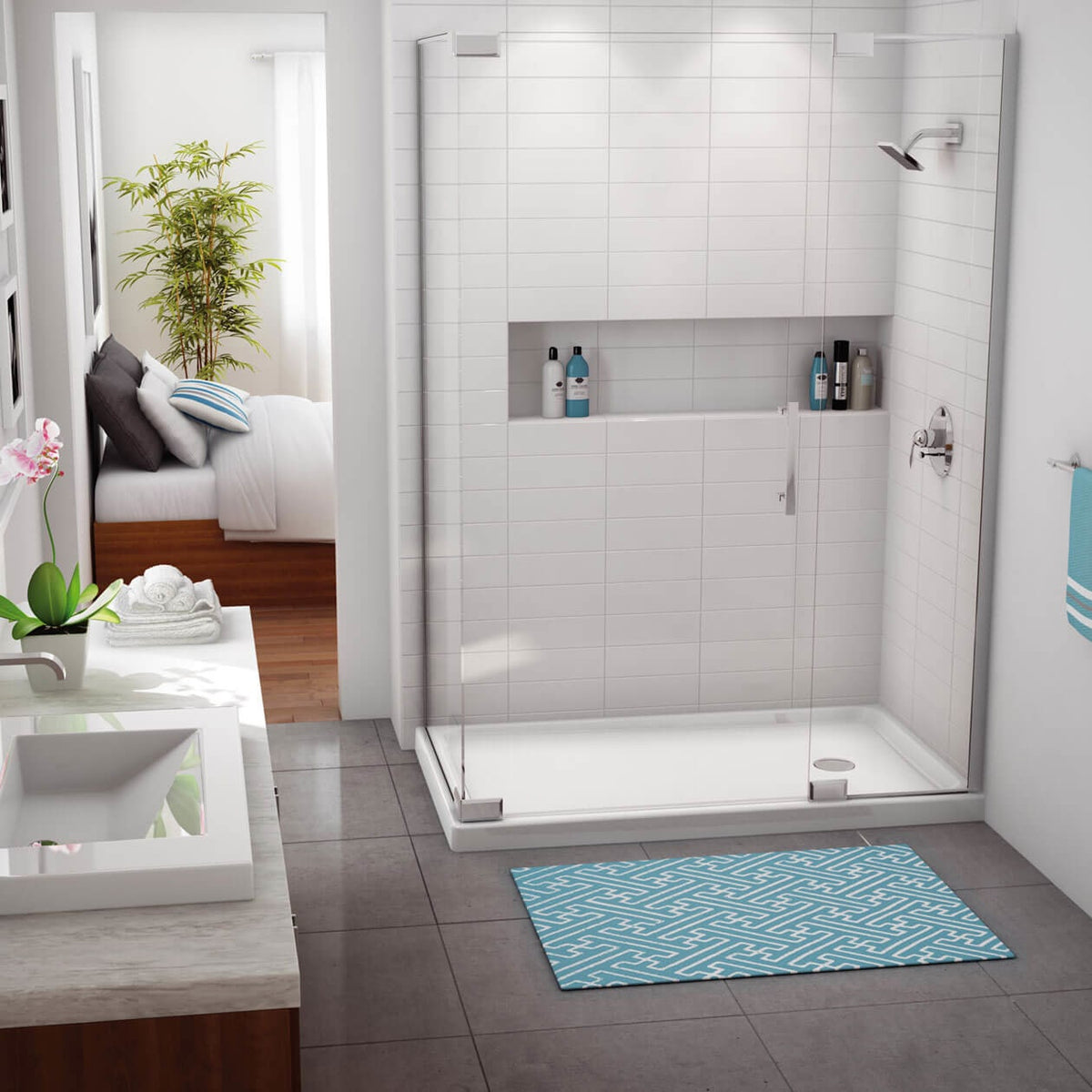 Maax Rectangular Base 6036 3 in Acrylic Corner Left or Right Shower Base in White - image 4