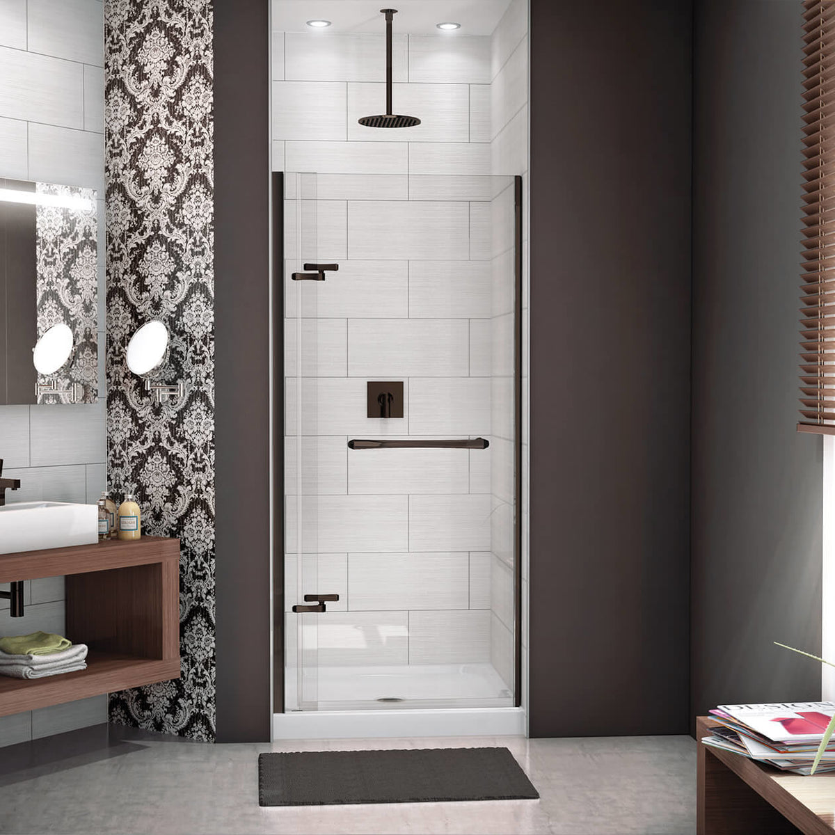 Maax Reveal 71 32 ½-35 ½ x 71 ½ in 8mm Pivot Shower Door for Alcove Installation - image 5