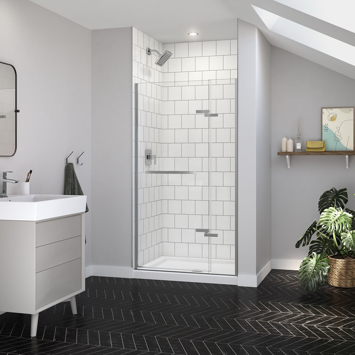 Maax Reveal Sleek 71 38-41 x 71 1/2 in 8mm Pivot Shower Door for Alcove Installation