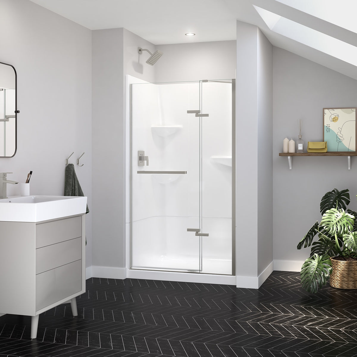 Maax Reveal Sleek 71 41 1/2-44 1/2 x 71 1/2 in 8 mm Pivot Shower Door for Alcove Installation - image 11