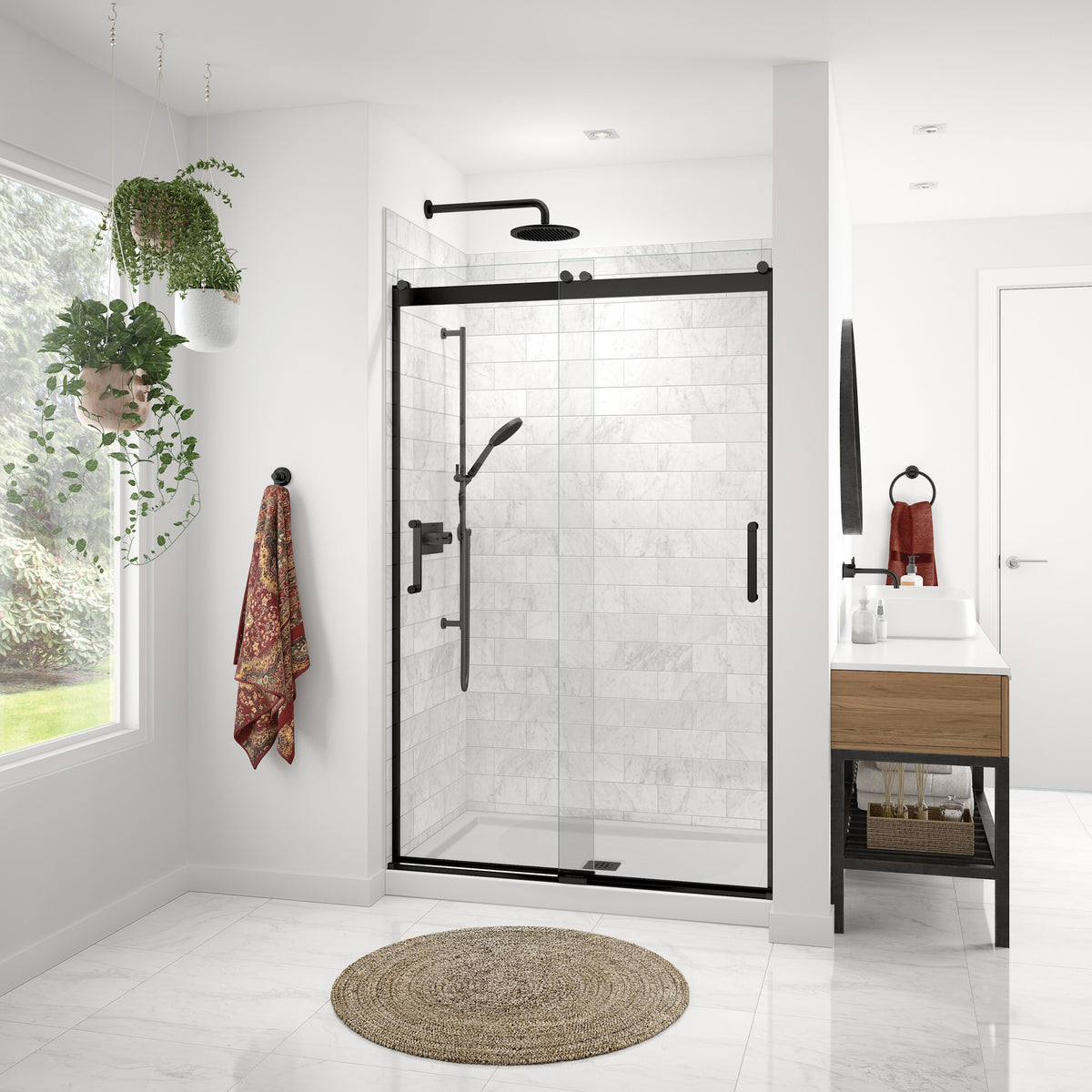 Maax Revelation Round 44-47 in x 70 1/2-73 in 6 mm Bypass Shower Door for Alcove Installation - image 11