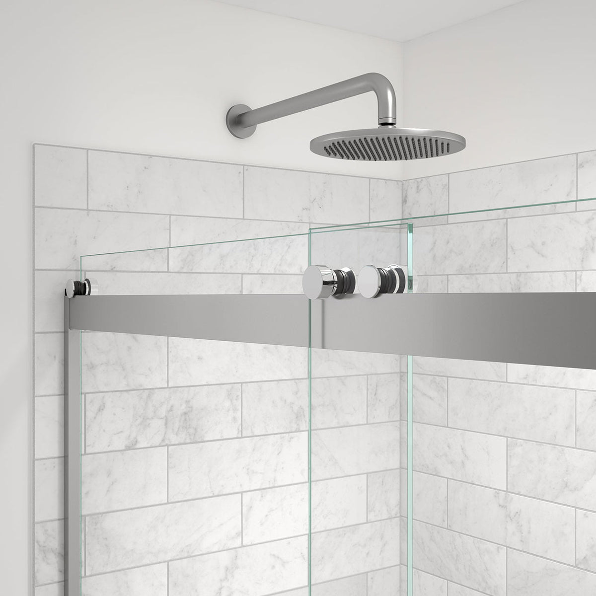 Maax Revelation Round 44-47 x 70 ½-73 in 8mm Bypass Shower Door for Alcove Installation - image 2