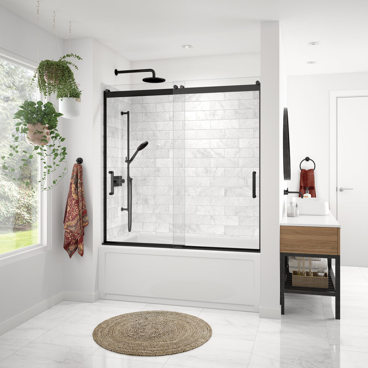 Maax Revelation Round 56-59 in x 56 3/4-59 1/4 in 6 mm Bypass Tub Door for Alcove Installation - image 11